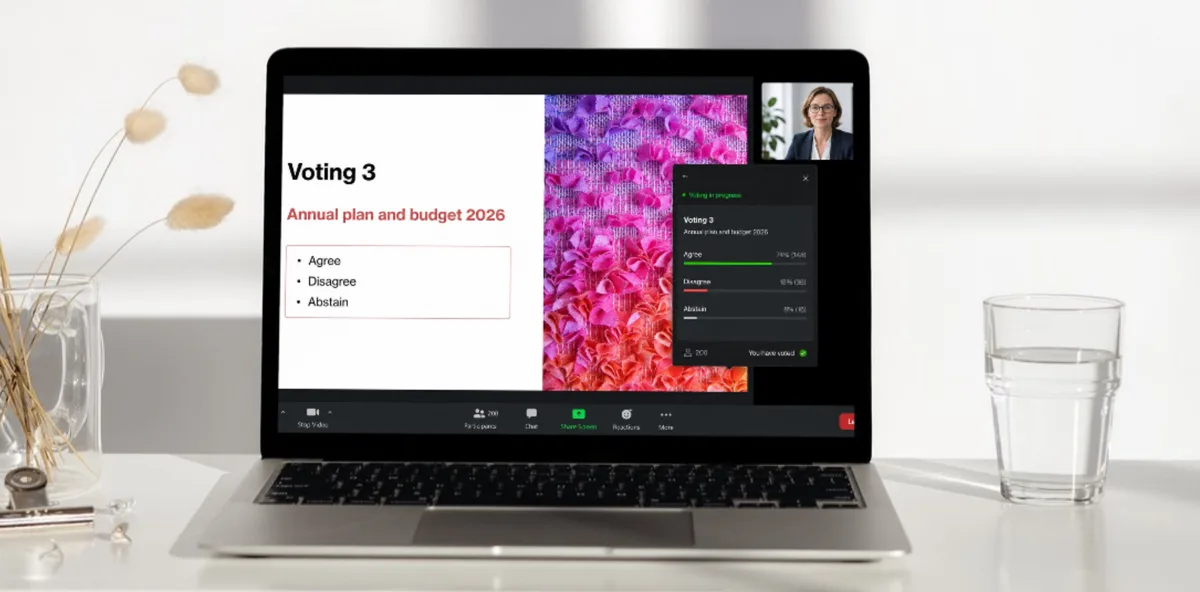 Online stemming over het jaarplan en de begroting tijdens een digitale bestuursvergadering