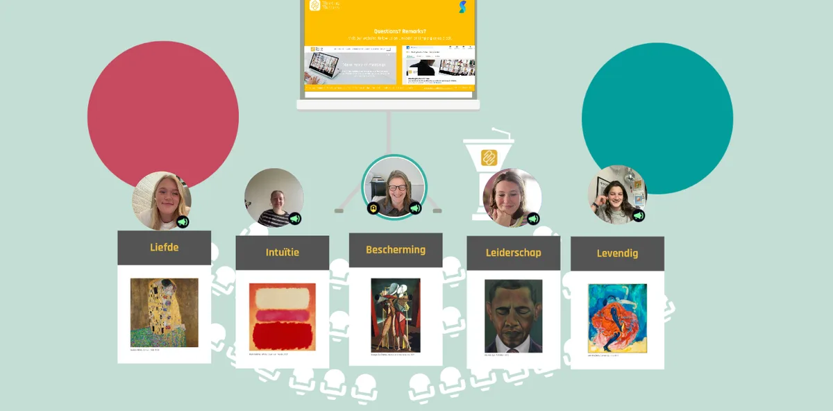 Kaarten met thema's als liefde, intuïtie en bescherming als aanjager van een online brainstorm