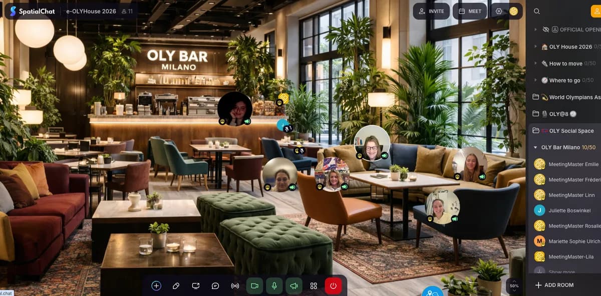 OLY Bar Milano: virtuele bar waar deelnemers van het netwerkevent elkaar ontmoeten