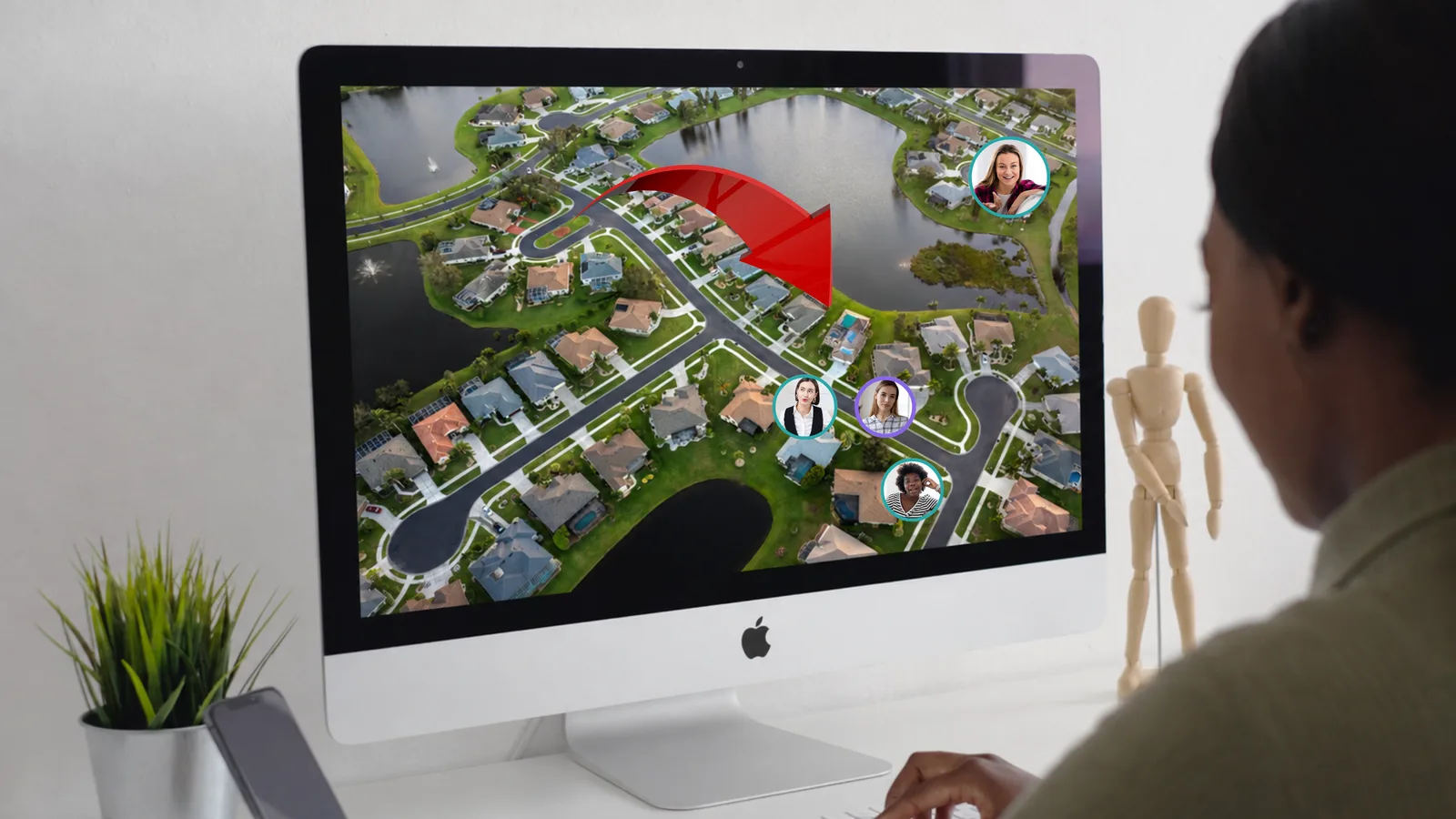 Online resident participation: residents respond to an aerial photo of their neighbourhood showing the proposed change