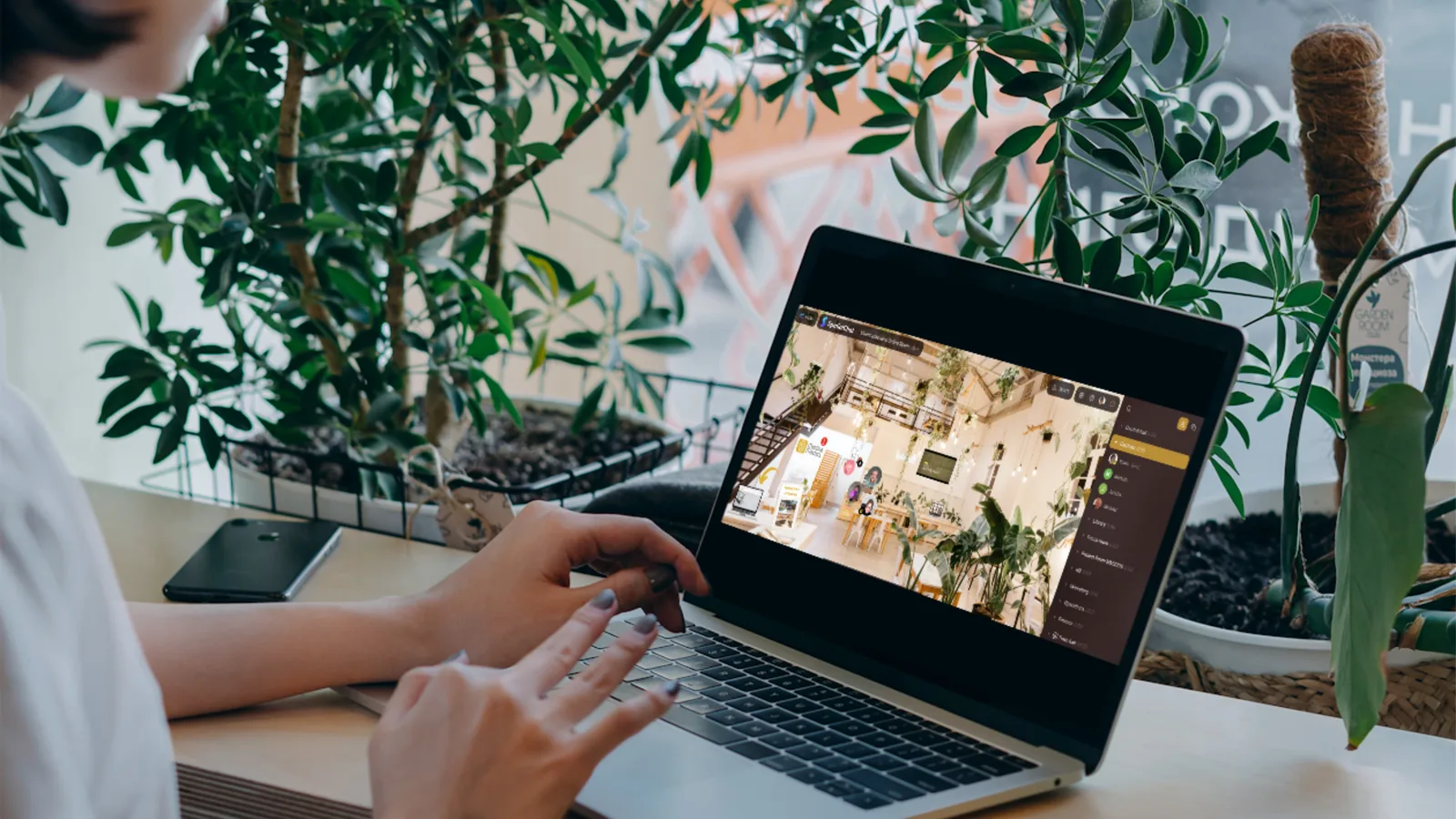 Online networking event in a virtual bar, where participants meet each other informally