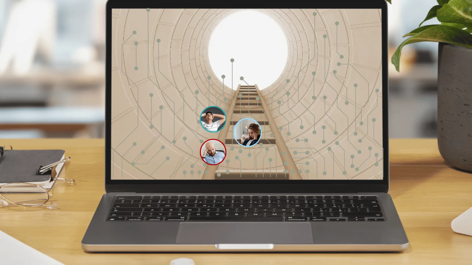 Online team outing where colleagues work through a game course together instead of meeting