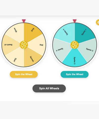 Wheel of Fortune — a spinning wheel to pick a name or a question at random