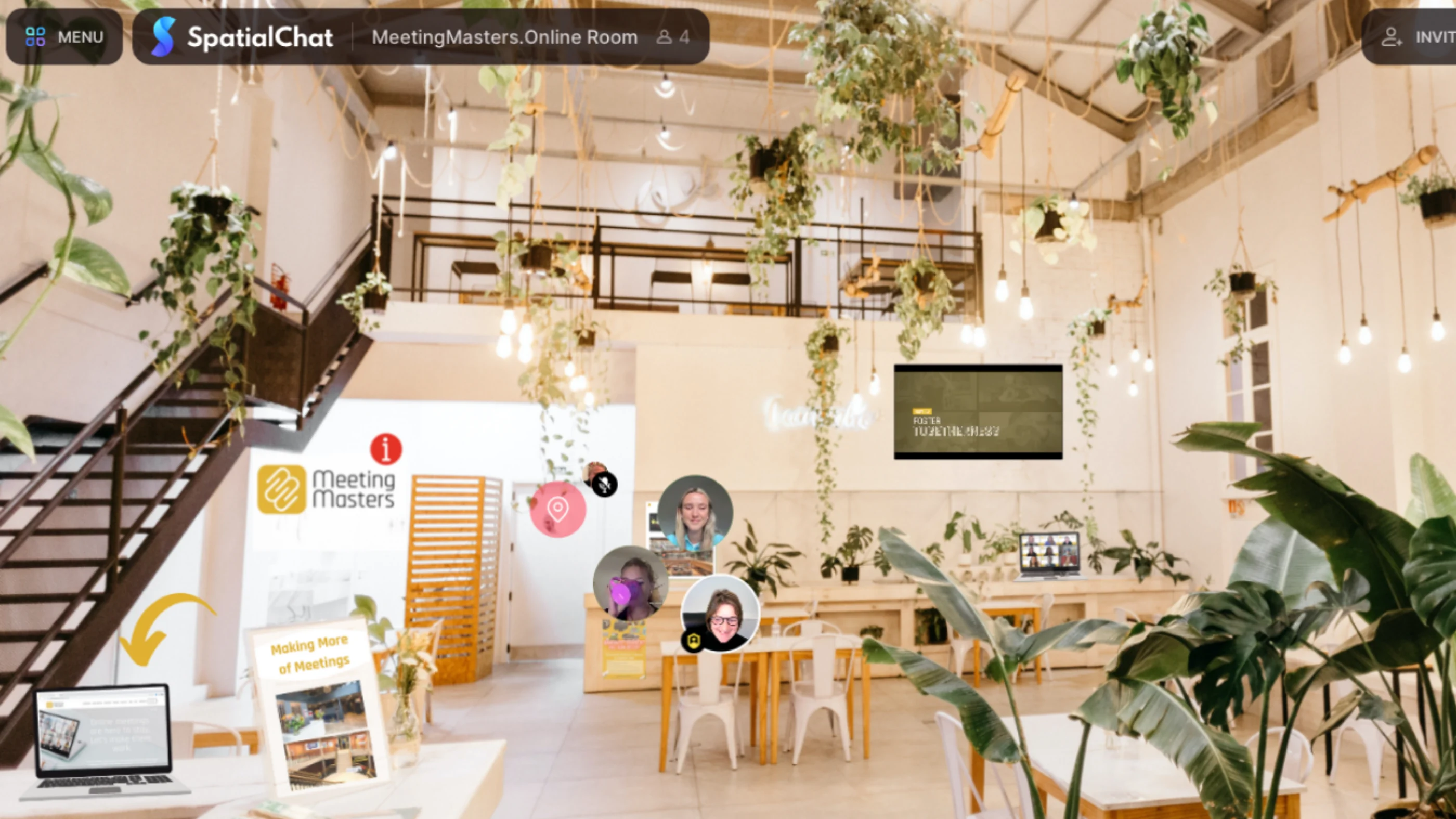 Virtual community space — a permanent online meeting place for members or a network